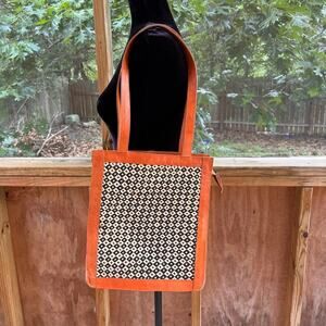 Jenn Lee Women's Tan Leather And Rattan Medium Tote Bag